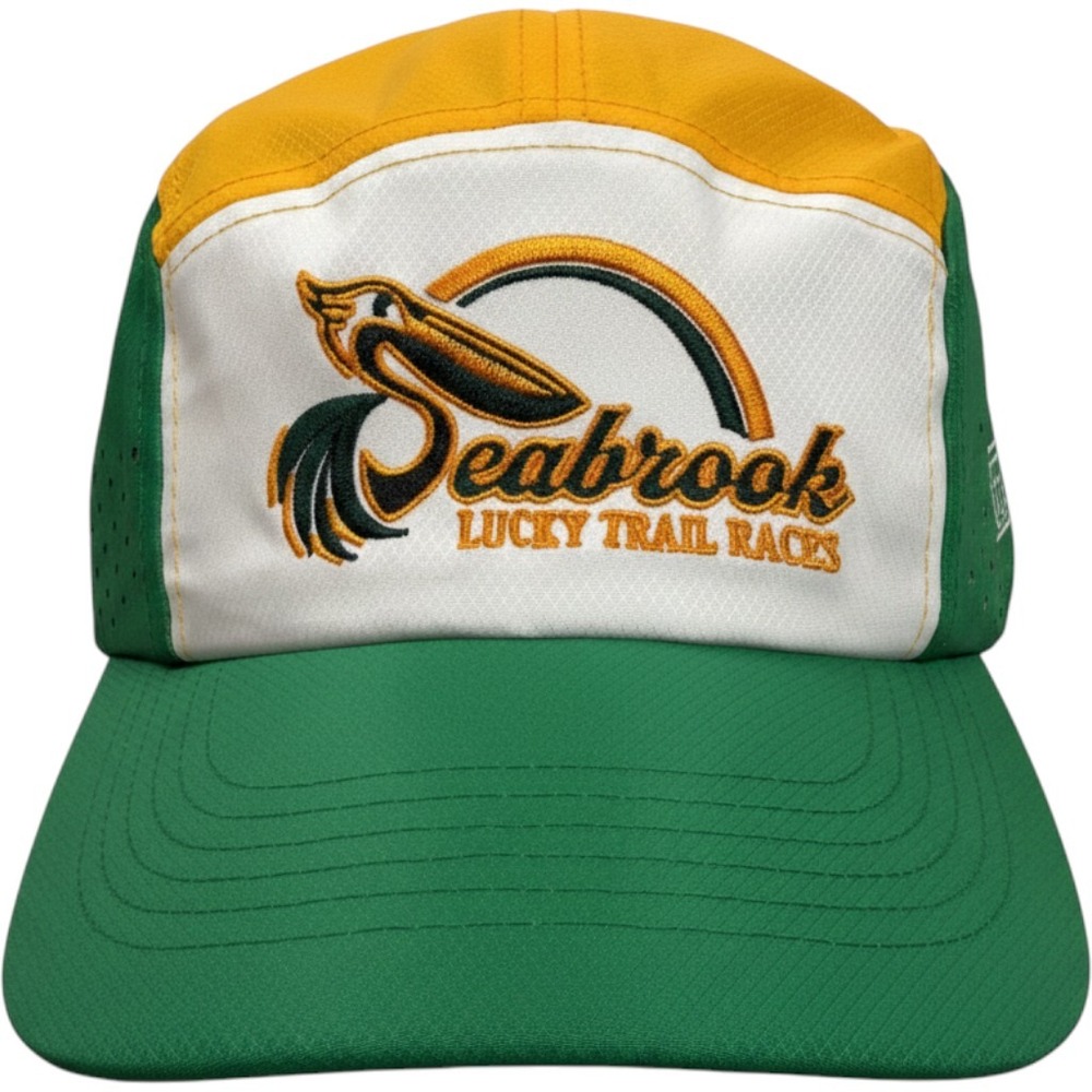 3BrosRunningCo Seabrook Lucky Trail Races Hat Green Yellow OSFM Running Cap